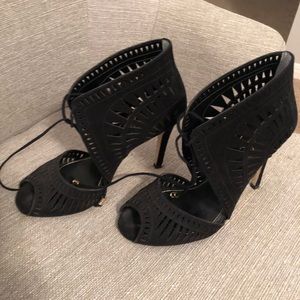 Black high heel booties